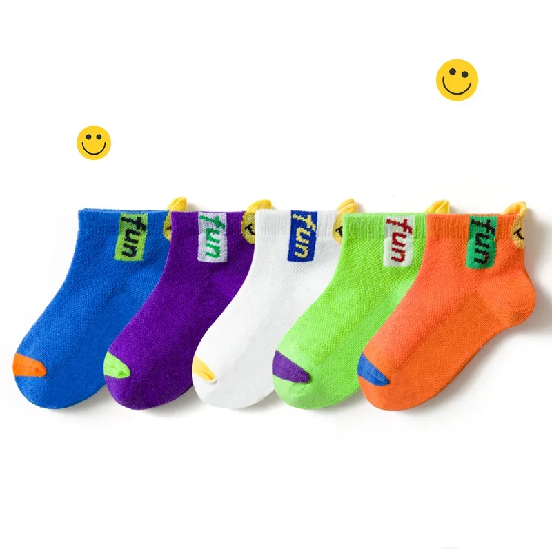 

5Pairs/Lot Cartoon Animal Unicorn Multicolor Mesh Cotton Summer Spring Newborn Boy Kids Baby Girls Breathable Socks