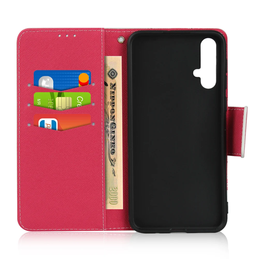 for huawei Nova 5 Printed Wallet Card Holder Protective Shell Huawei nova5 Case Leather Cover Phone Cases |