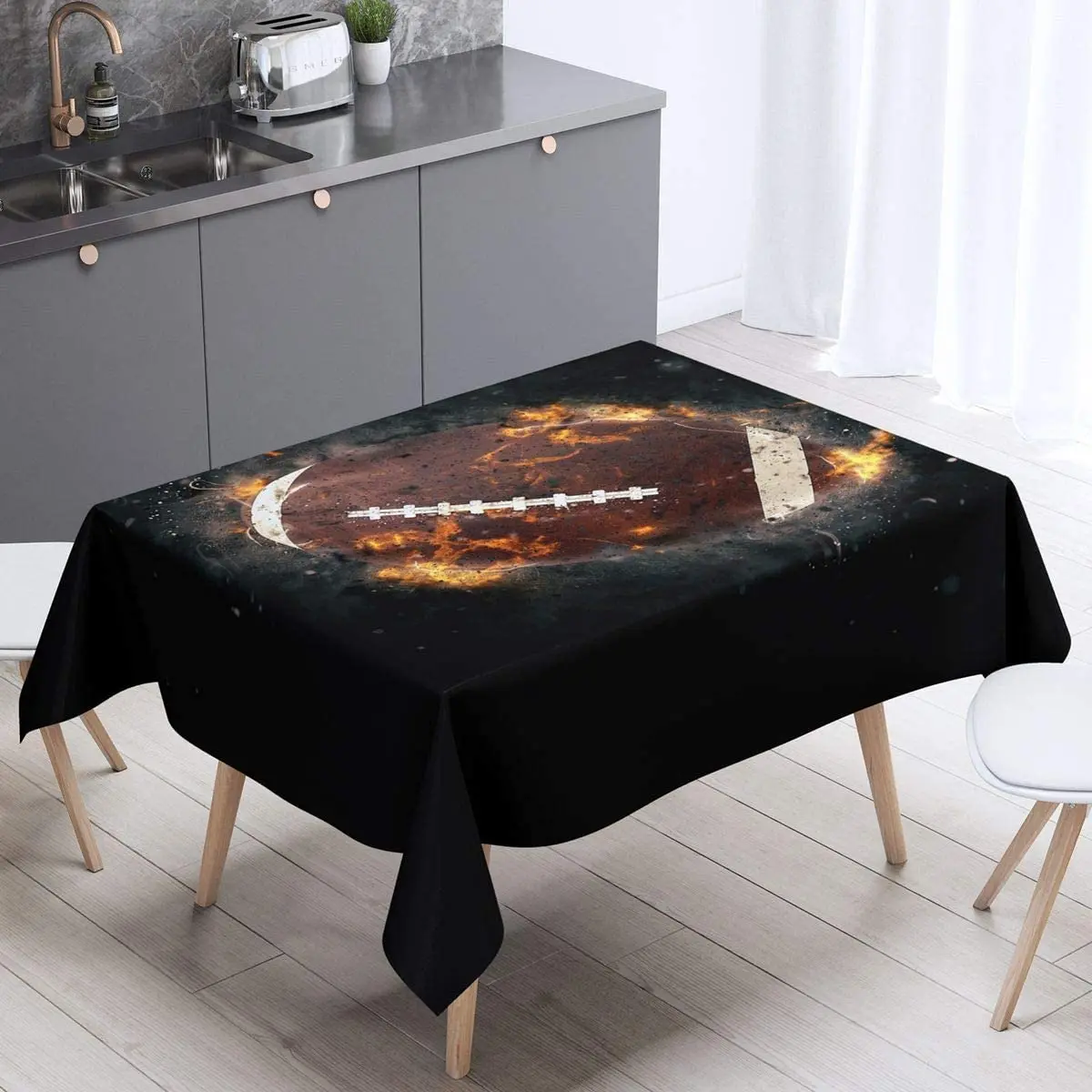 Ball Games Table Cloth for Dining Room Kitchen Decor Sports Themed Table Cover