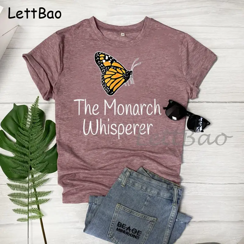 

Женская хлопковая Футболка с принтом «Венчик монаха» и бабочкой, забавная женская футболка с коротким рукавом и графическим принтом, женск...