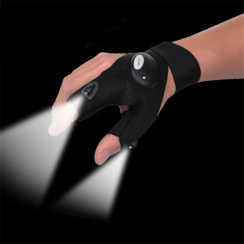 Полупальцевые перчатки для работы в ночное время на открытом воздухе рыбалки с