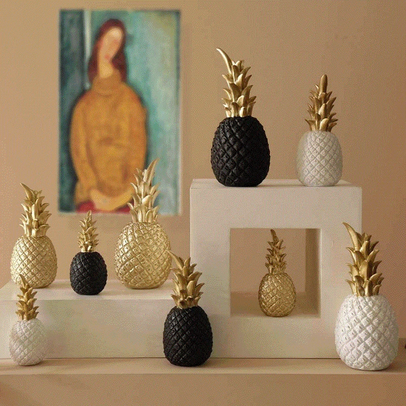 

Nordic Pineapple Crafts Desktop Ornament Creative Fruit Shape Living Room Decor Golden Wedding Gift Home Decoration Accessories