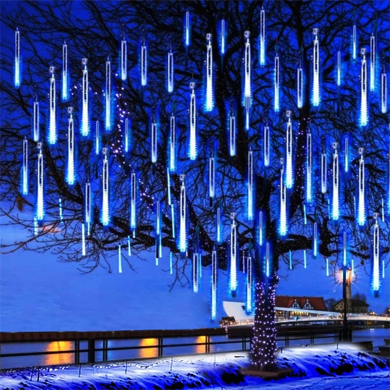 Рождественская светодиодная гирлянда для метеоритного душа с 24 трубками