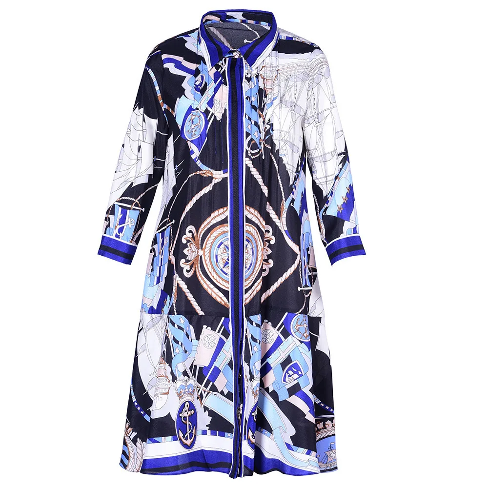 Новинка весны 2020 Европейское модное платье с принтом бохо женское цветочное