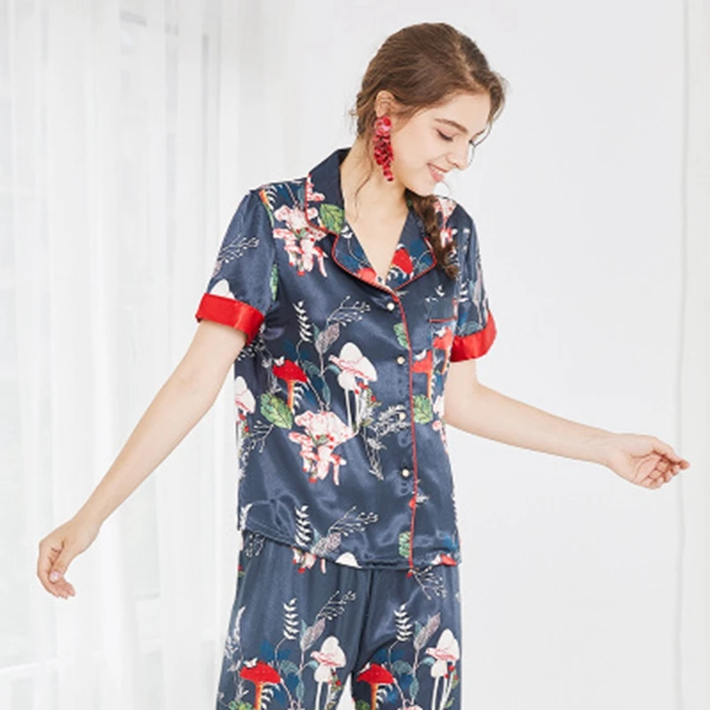 Весенние женские пижамные комплекты из 2 предметов летние пижамы с коротким