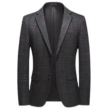 Chaqueta de traje de vestir para hombre, trajes de otoño e invierno, chaqueta informal de un solo Oeste, con bolsillo de un solo pecho, M 4XL de cuatro opciones (3)