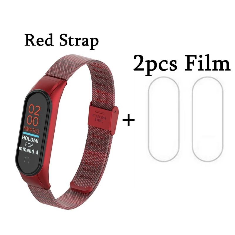 Buckle Metal 06 OLLIVAN mi Band 4 металлический ремешок с пряжкой для Xiaomi mi Band 4 3 браслет mi band 4 Band 4 аксессуары Магнитный браслет с пленкой - Цвет: Buckle Metal 06