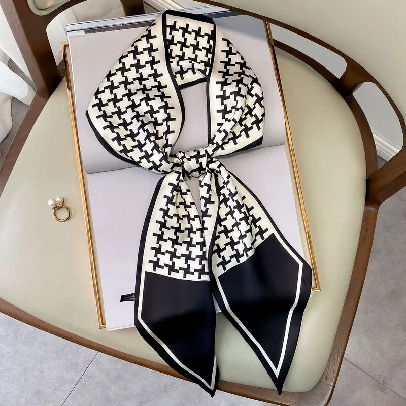 

Korea Fashion Silk Ponytail Holder Hair Scarf for Women Tie Handle Scarfs for Ladies Luxury Hair Band Accessories Bandanas