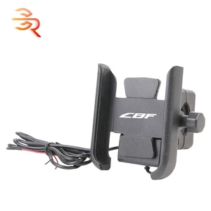 mobile phone holder with usb charger aluminum motorcycle accessories for honda cbf250 cbf500 cbf 250 500 2004 2008 2006 2007 free global shipping