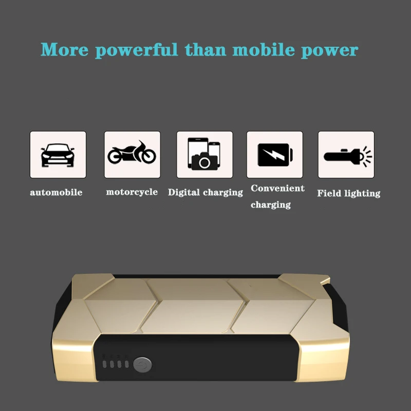 

New 1000A High Capacity 10800mAh 12V Jump Starter Portable Starting Device Power Bank Car Charger Car Battery Booster Buster