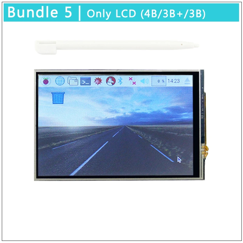Raspberry Pi 3 Model B+ 3,5 дюймов сенсорный экран 480*320 TFT lcd+ ABS Чехол черный серый коробка также для Raspberry Pi 4 Модель B/3B - Цвет: Bundle 5