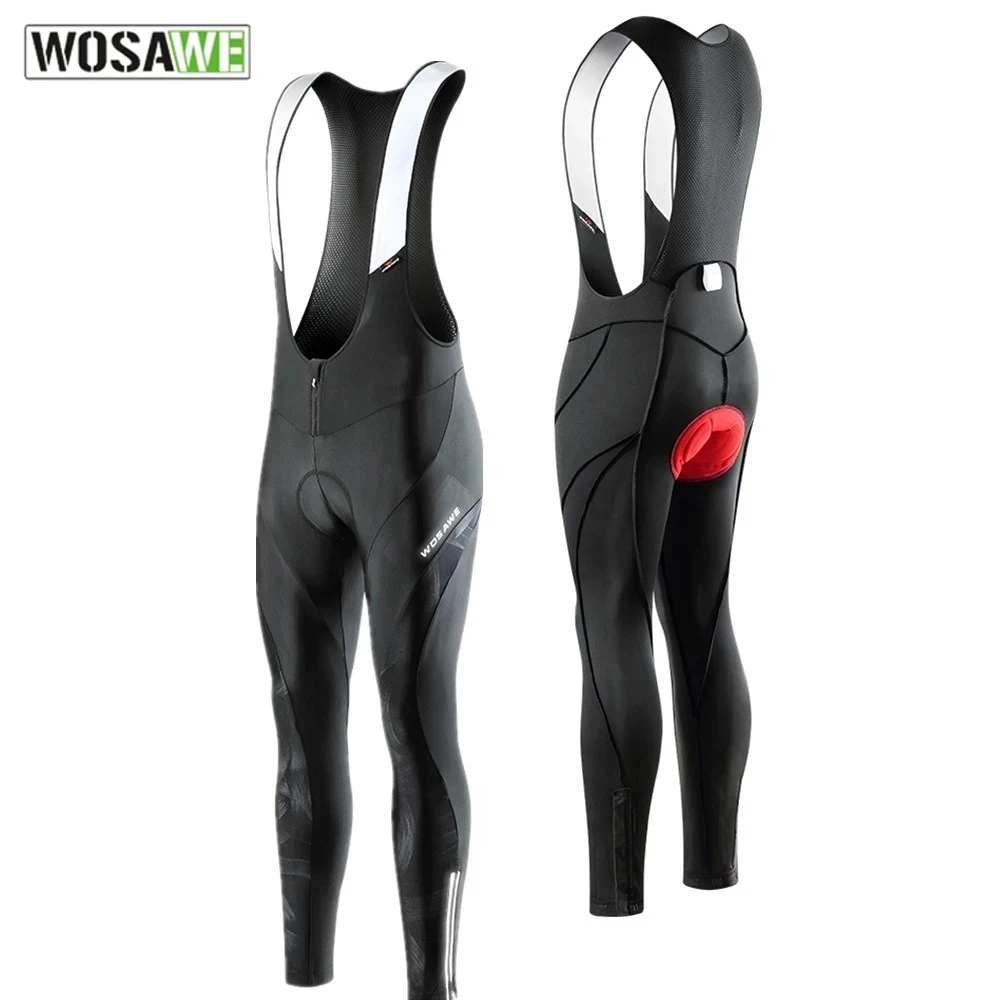 

WOSAWE Men's Summer Elastic Breathable Quick-drying 5D Gel Padded Road Bike Mesh Mountain Cycling Long Bib Pants Tights Trousers