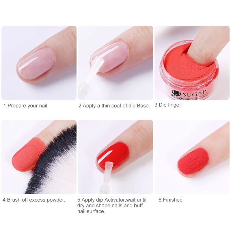 

UR SUGAR 2pcs/set Nude Glitter Series Powder Set French Dipping Nail Glitter Without Lamp Cure Dip Nail Powder Art Design