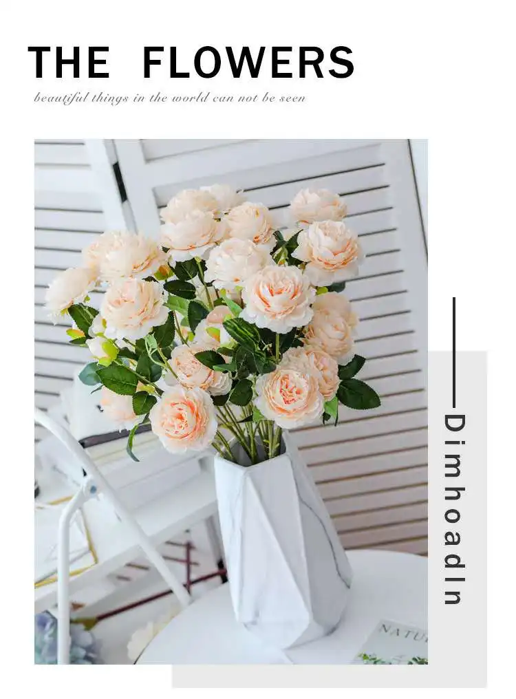 Европейский стиль 3 пиона искусственный цветок для дома свадебное украшение