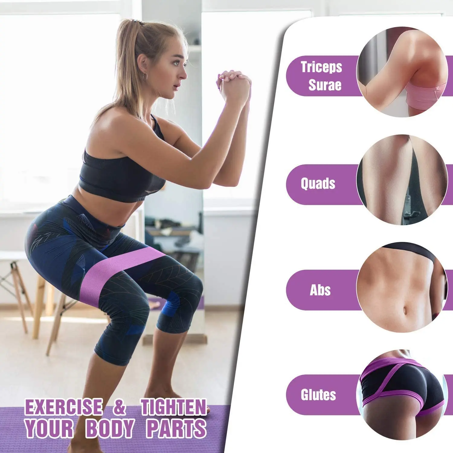 

Resistance Bands 3pcs Booty Legs Butt Strength Training Body Workout Non Slip Exercise Bands for Women Home Gym Yoga Fitness