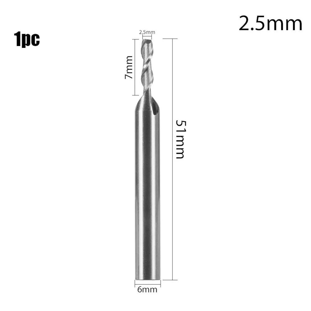 1/5pcs HSS 2Flute 1-12mm Tip Cutter Depth Straight Shank End Mill CNC High Speed Steel Lengthened | Инструменты