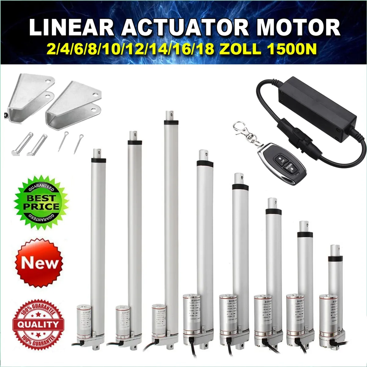 Atuador Linear 10 12 14 16 18 Polegada 330lbs dc 12v 150kg mm s Atuador Linear do Motor Elétrico 1500n