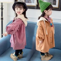 kids girls jacket new long coat for children mid length windbreaker little girl baby spring and autumn coat