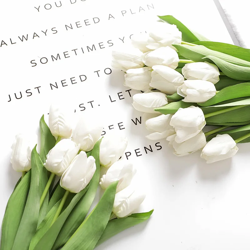 

Tulip Artificial Flower Real Touch Flowers PU Tulips Flower Artificial Bouquet Fake Flower Wedding Decoration Flowers Home Decor