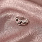 2021 тренд плакать лицо Ретро регулируемые суставы кольца для женщин Мода Уникальные Женщины Девушки подростки милое Открытое кольцо Y2k эмо ювелирные изделия