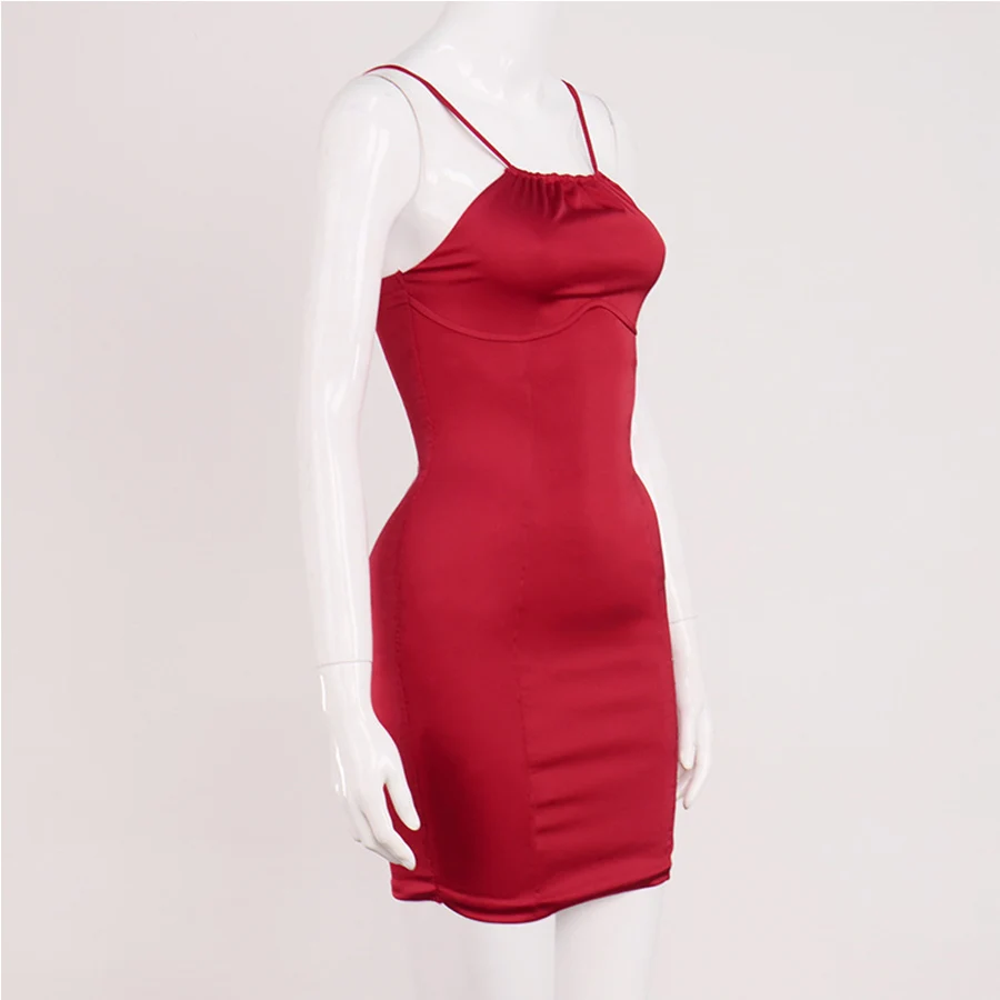 

Sling Backless Sexy Pleated Dress Women Off Shoulder Mini Bodycon Party Dress Elegant Summer Sleeveless Spaghetti Straps Dress