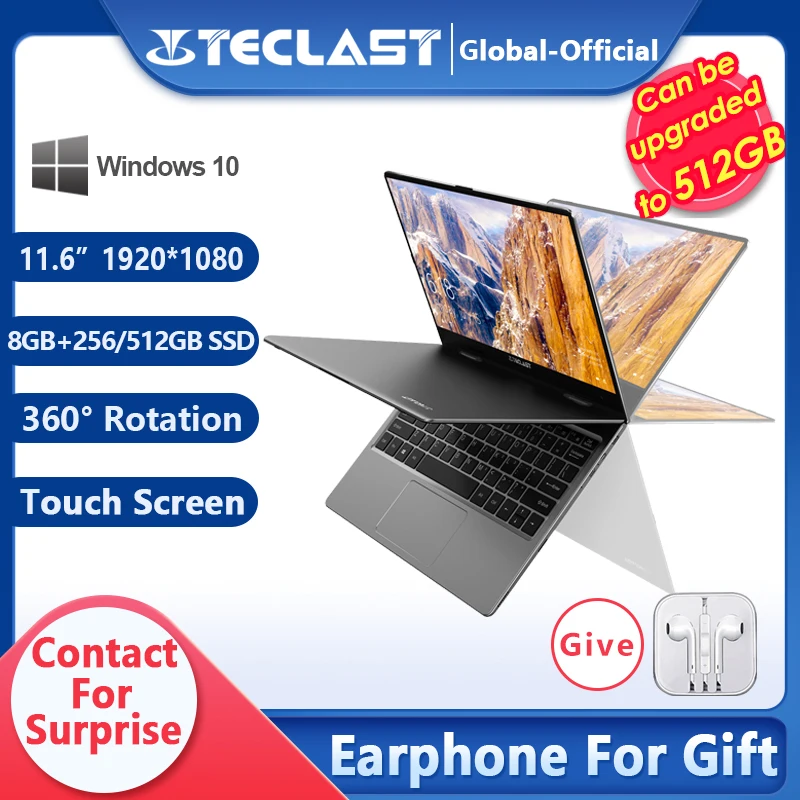 Teclast F5 F5R ноутбук Intel Gemini Lake 8 Гб Оперативная память 256 ГБ 512GBSSD Windows10 360 вращающимся