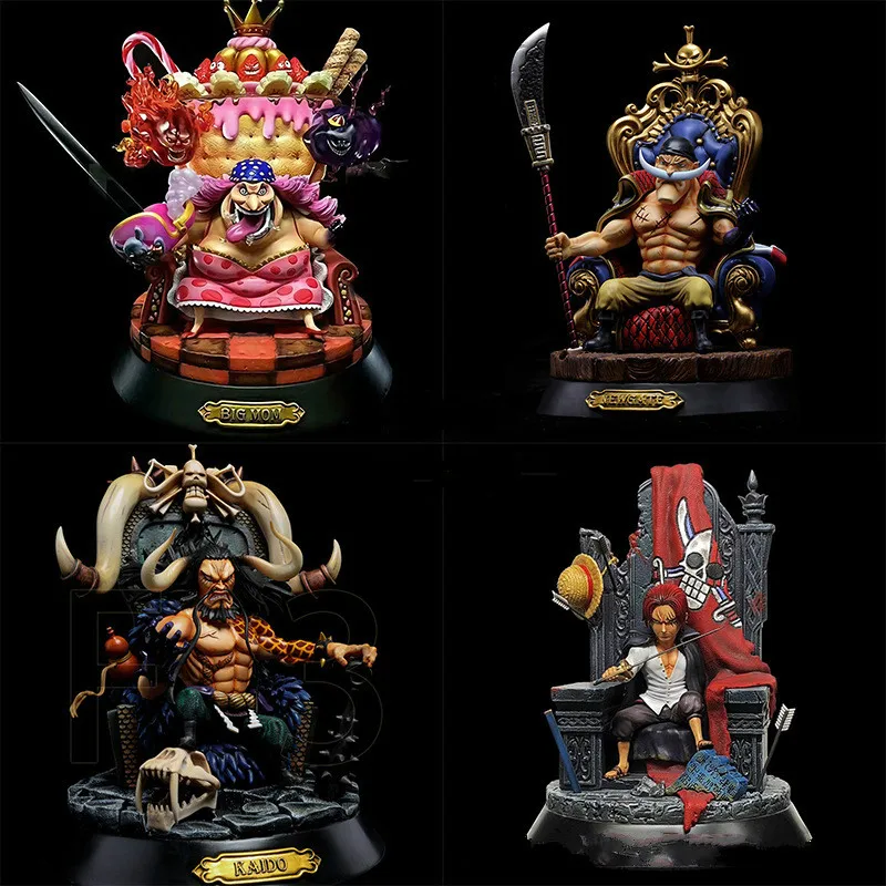 

23cm Bigmom One piece Four Emperors Throne Anime Figure Collection Shanks Kaido Edward Newgate Action Figure Children Toys gift