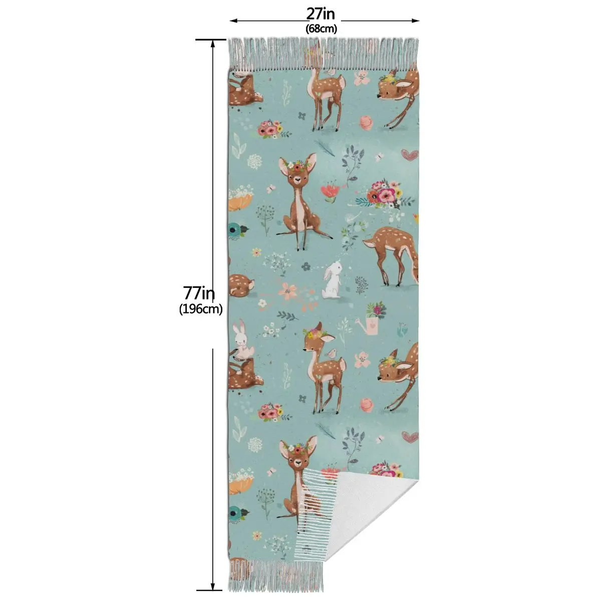 

Fashion Cartoons Deer Prints Women Scarf Winter Warm Hijabs Tassels Long Lady Shawls Imitation Cashmere Hijabs Scarves Wraps