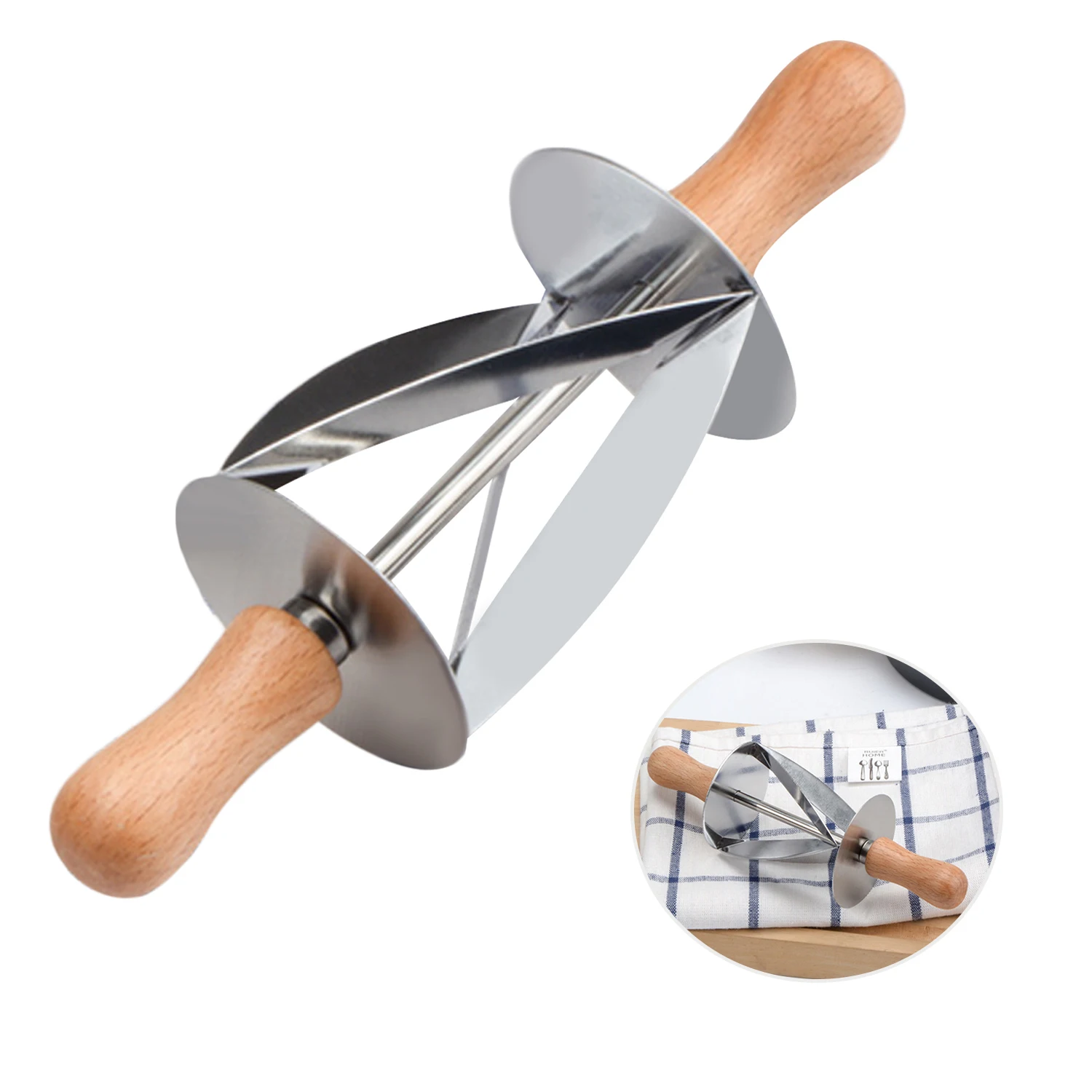 Behogar Нержавеющая сталь круассан дисковый нож для торта тесто печенья ролик