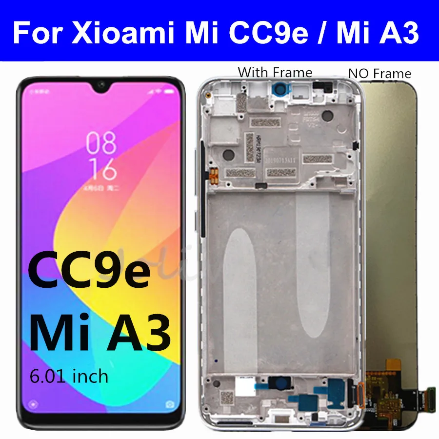 AMOLED/TFT 6 01 дюйма для Xiaomi CC9E ЖК-дисплей сенсорный экран дигитайзер стекло в сборе mi