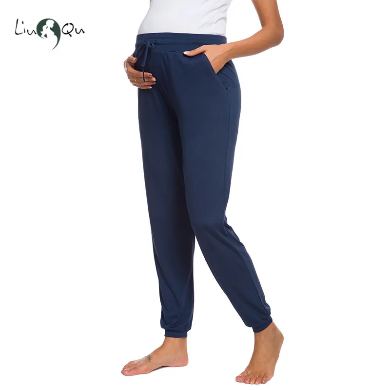 Штаны для беременных работы эластичные обтягивающие джинсы с открытой