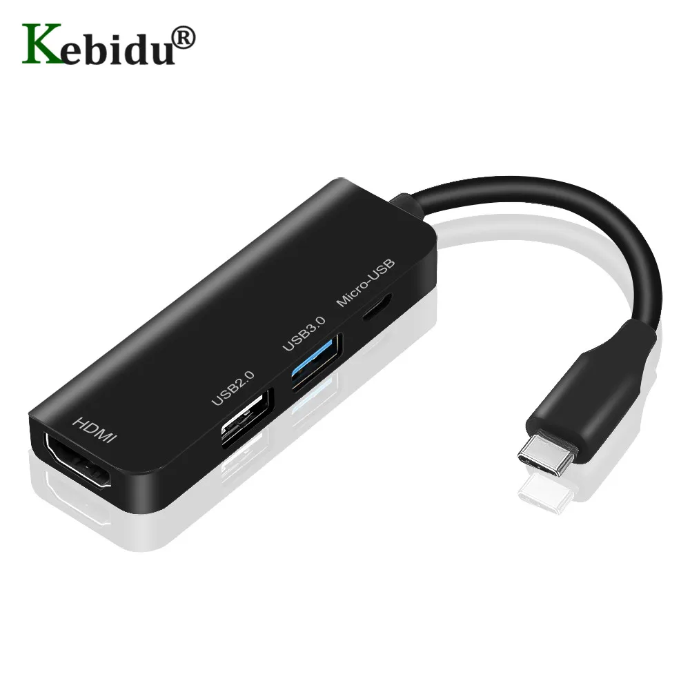 Разветвитель KEBIDU с 4 портами адаптер Type-C на HDMI Micro USB 3 0 2 Thunderbolt совместимый MacBook Pro