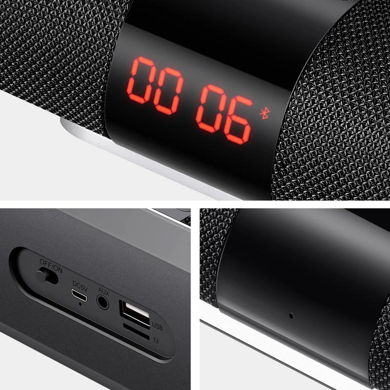 

Bluetooth Outdoor Speaker Metal Portable Super Bass Wireless Loudspeaker 3D Stereo Music Surround With TF Card Aux