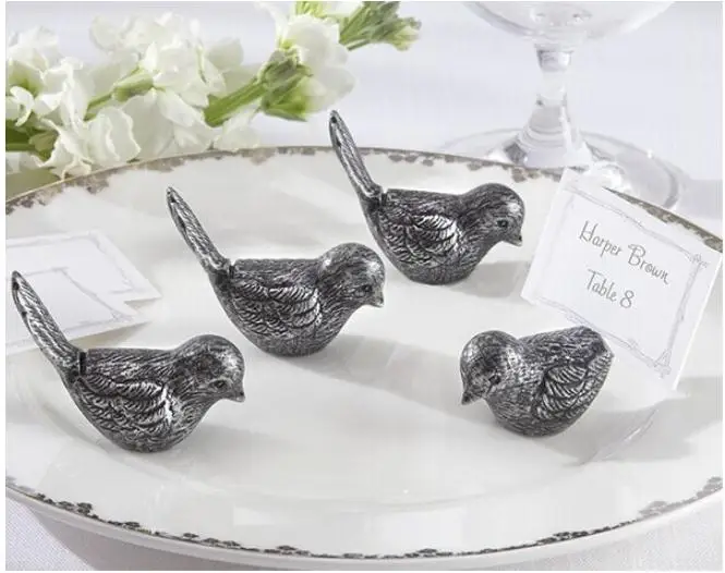 

Dhl Free Shipping 200pcs Antiqued Love Bird Place Card Holder Wedding Party Table Decor Bridal Shower Favor Favours Gift