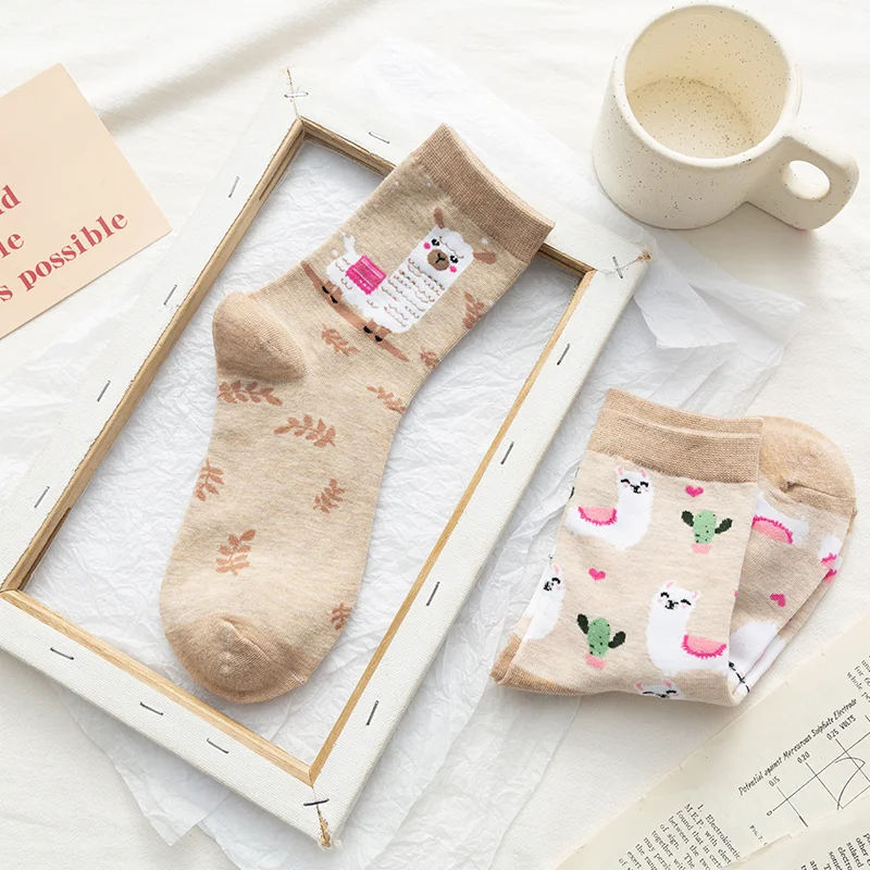 Новогодние дешевые милые кавайные Компрессионные носки Харадзюку для женщин с