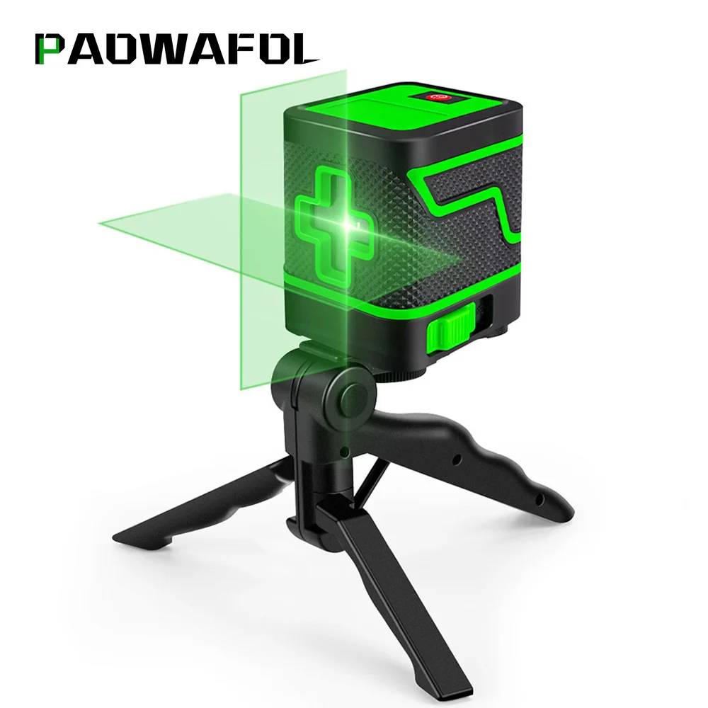 Миниатюрный зеленый/красный лазерный уровень с 2 линиями мощный луч