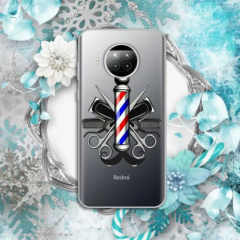 

funny letter barber shop Hair Phone Case Transparent for Xiaomi Redmi note 10 t 8 9 pro lite 11