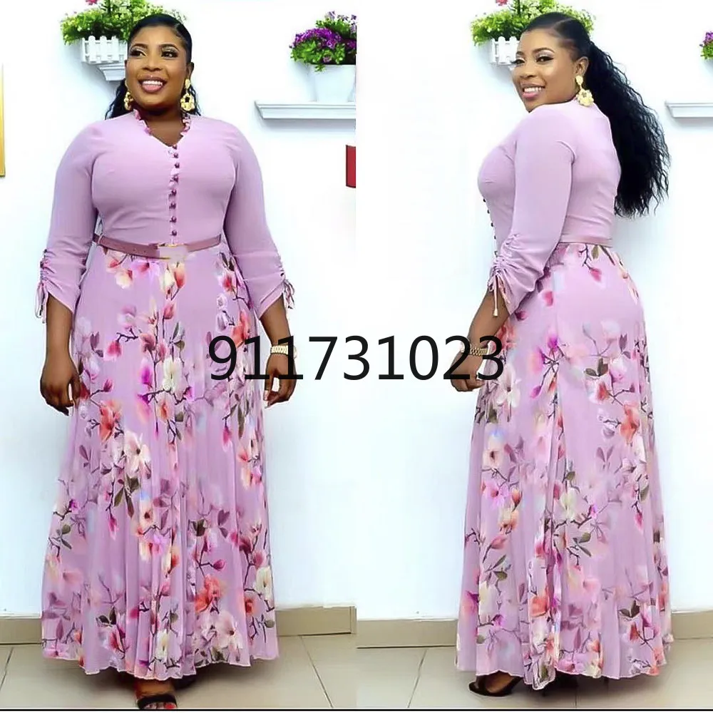 Платья с Африканским принтом для женщин вечерние платья длинным рукавом Большие