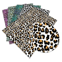 leopard printed synthetic faux leather 30 cm x 136 cm fabric sewing diy bag shoes material l078 l079