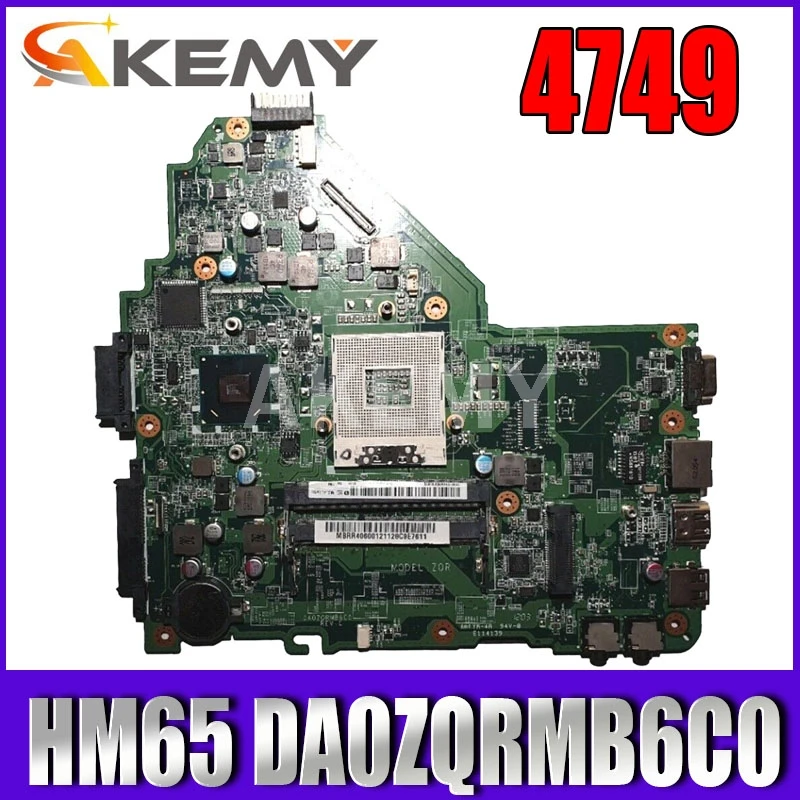 

Материнская плата DA0ZQRMB6C0 для Acer Aspire 4349 4749, материнская плата HM65 MBRR406001, 100% протестированная оригинальная материнская плата