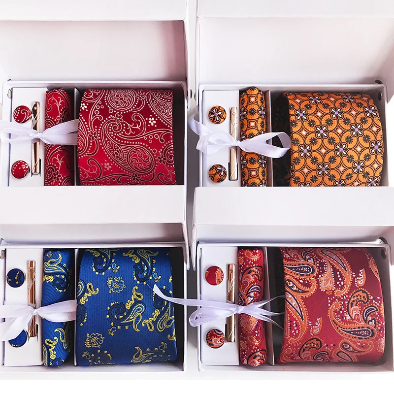 Высококлассные Галстуки Пейсли набор цветочных галстуков мужской галстук