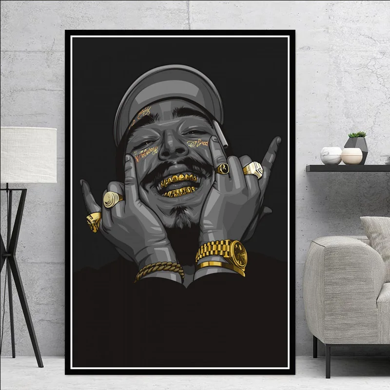

New Post Malone Hip Hop Rapper Music Singer Star Art Painting Poster And Prints Canvas Wall Pictures For Living Room Home Decor