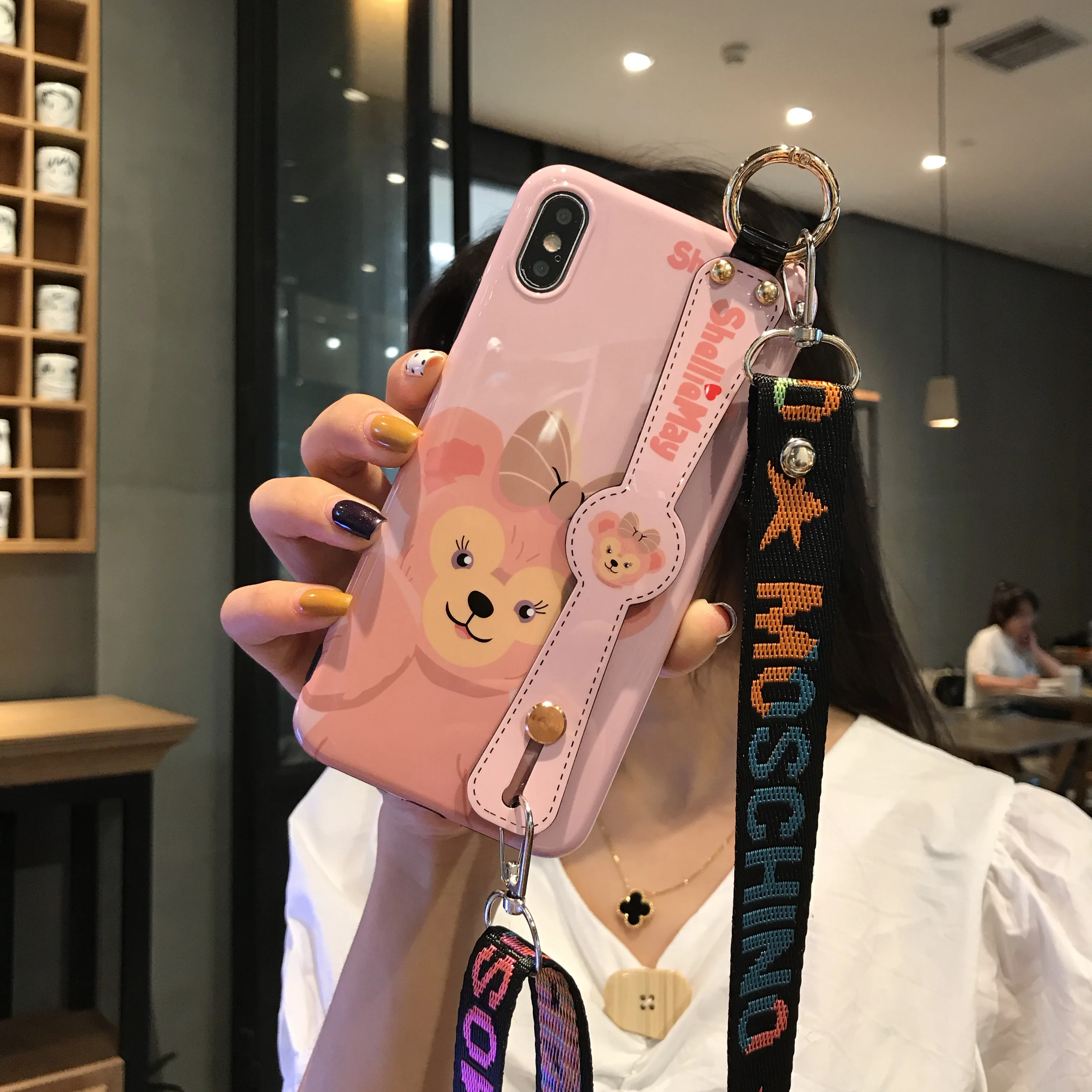 Чехол для iphone X XR XS MAX подставка в виде медведя силиконовый чехол 7 6s 8 plus нашейные