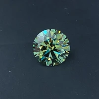 Meisidian Newest Color VVS1 4 Karat 10mm Vivid Dark Green Moissanite Diamond Price Per Carat Engagement Ring