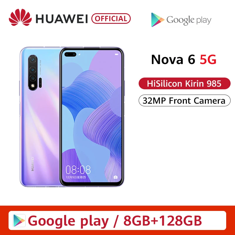 Предпродажный huawei Nova 6 5G смартфон 40MP AI камера s 32MP фронтальная 57 ''полный экран