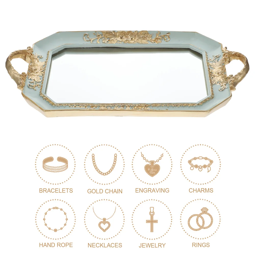 

European Type Mirror Tray Jewelry Tray Perfume Holder Tray Photography Prop
