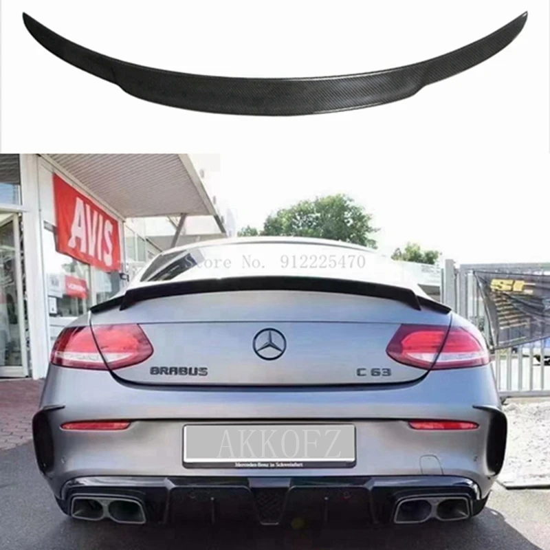 Задний спойлер на крышу из углеродного волокна для Mercedes Benz W205 Coupe 2015-2017 C63 AMG C200 C250