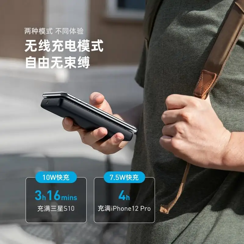 Original Anker Standard 10W Wireless Power Bank 10000mAh PD18W External Battery Portable Mobile Phone Travel Charger With Holder