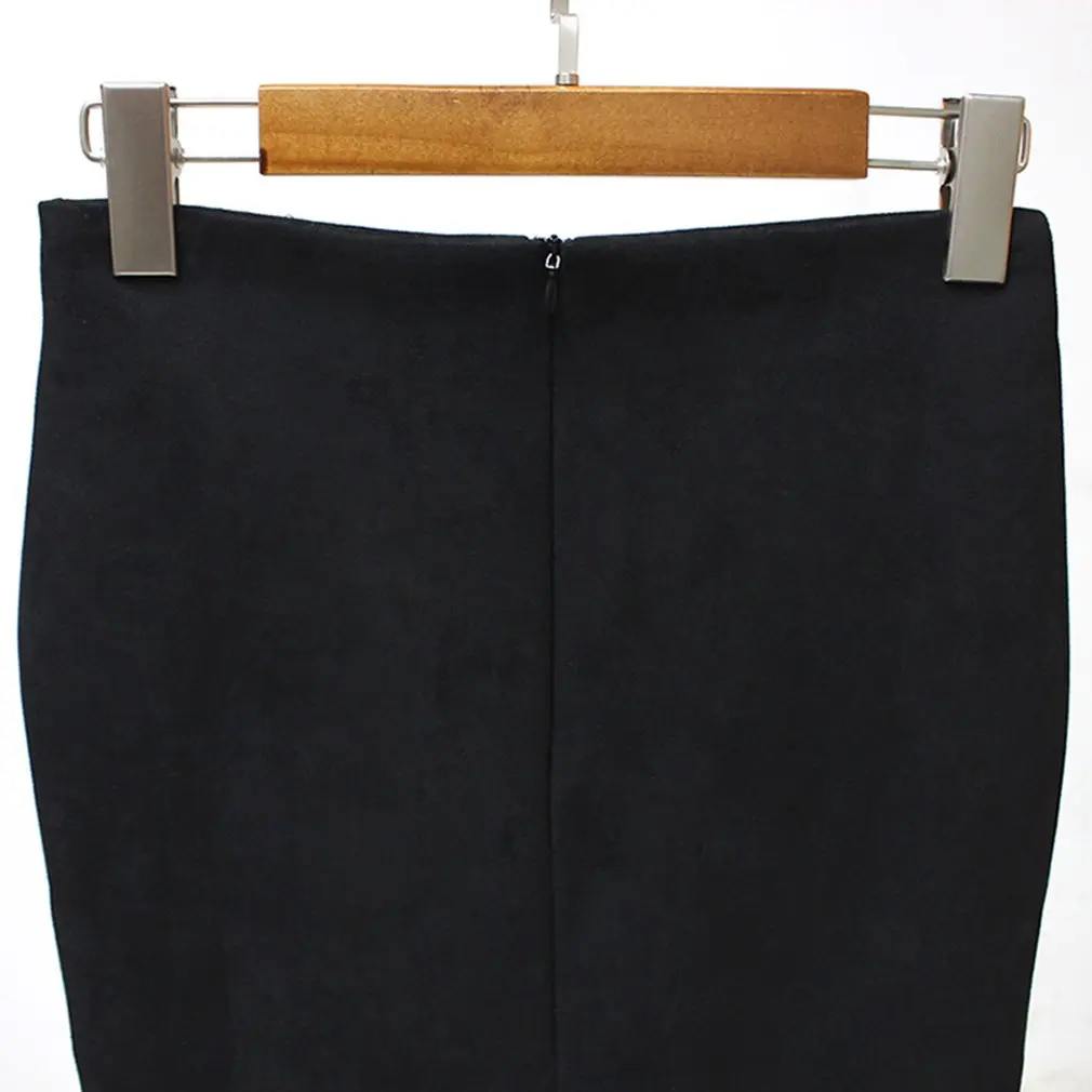 Женская замшевая юбка-карандаш серая/Розовая Повседневная стрейчевая юбка с