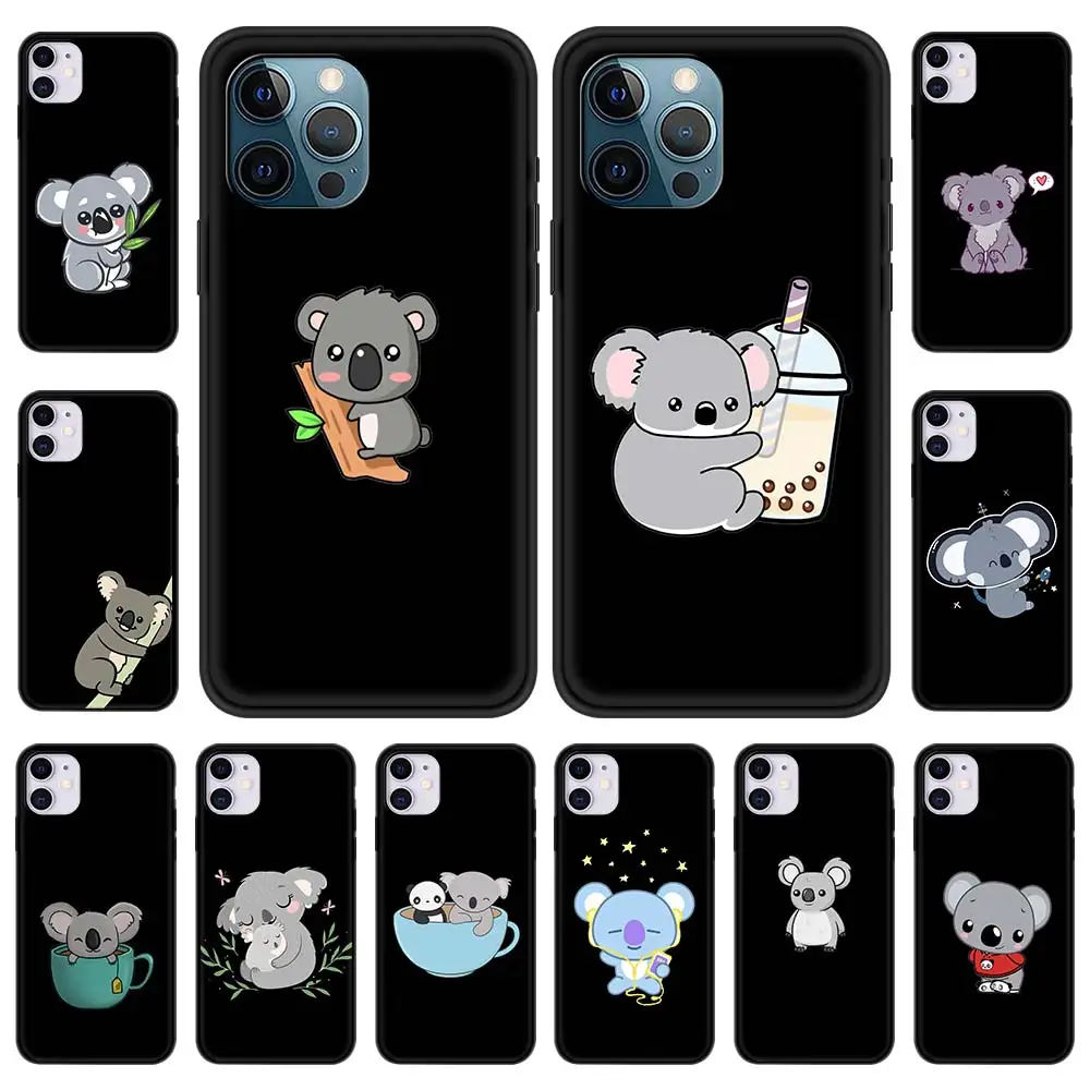 

Phone Case For iPhone 12 11 Pro MAX Silicone Cover For iPhone 12 Pro 7 8 Plus SE XS XR X Back Coque Lovely Anime Koala